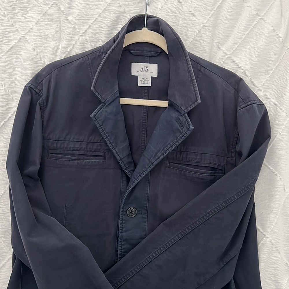 Armani Exchange blazer coat size large Navy Blue
